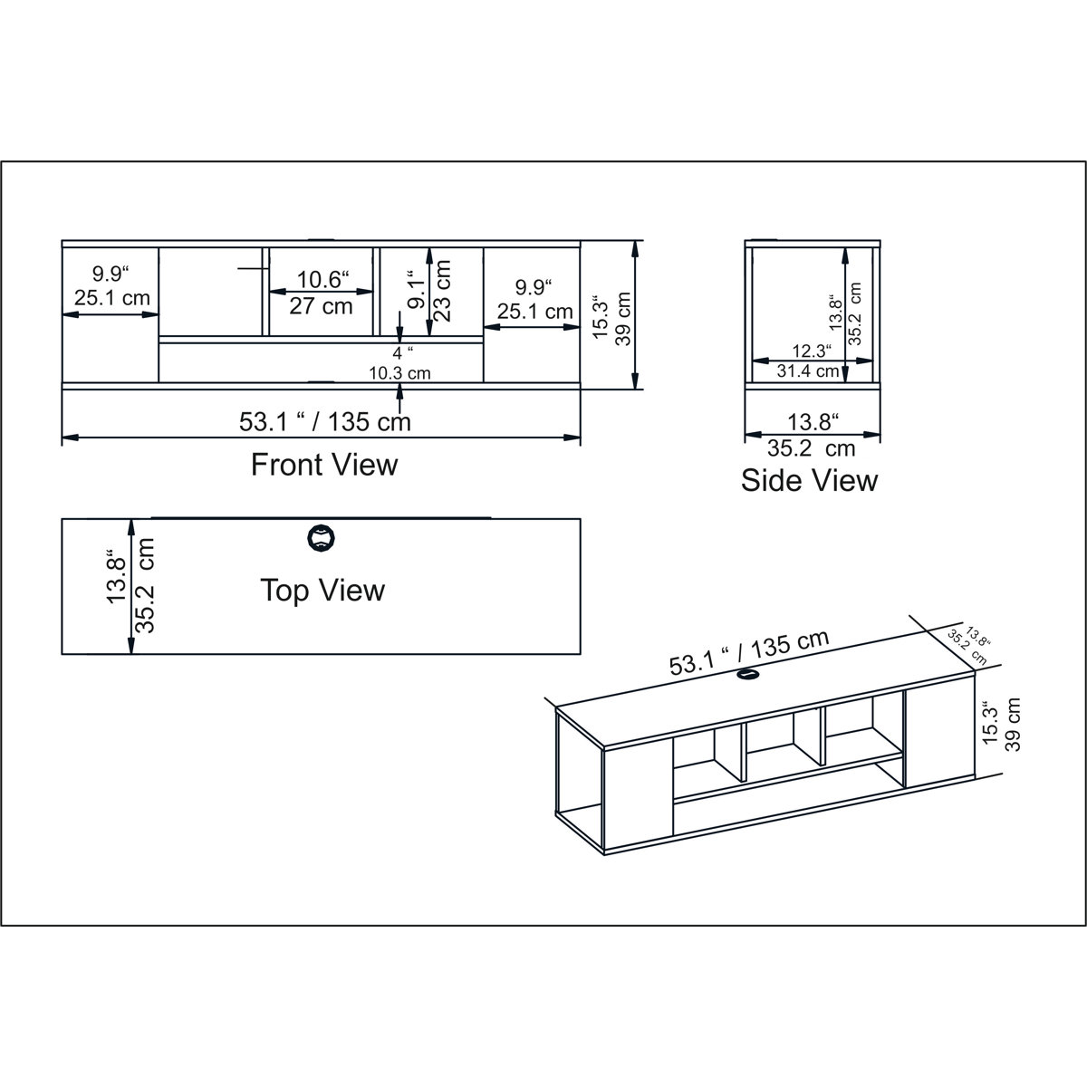 Ebern Designs AbbieJames Floating TV Stand for TVs up to 70" & Reviews